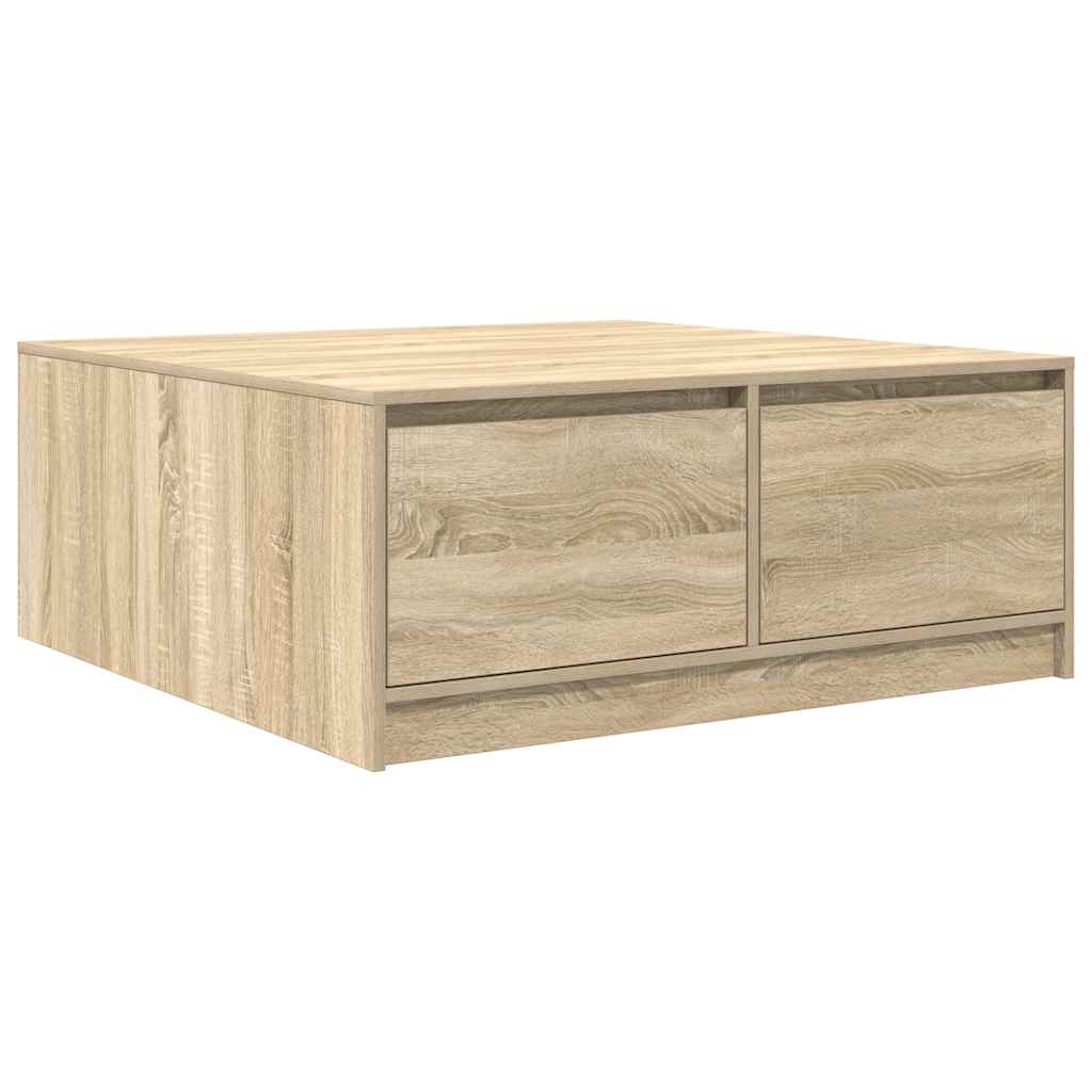 Salongbord med skuffer sonoma eik 100x100x40 cm
