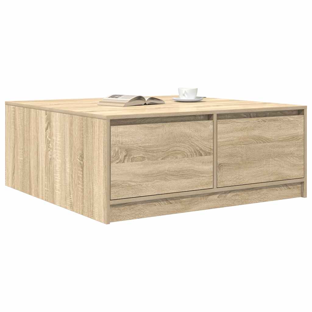 Salongbord med skuffer sonoma eik 100x100x40 cm
