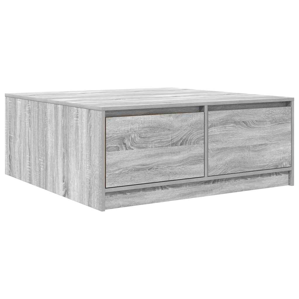 Salongbord med skuffer grå eik 100x100x40 cm