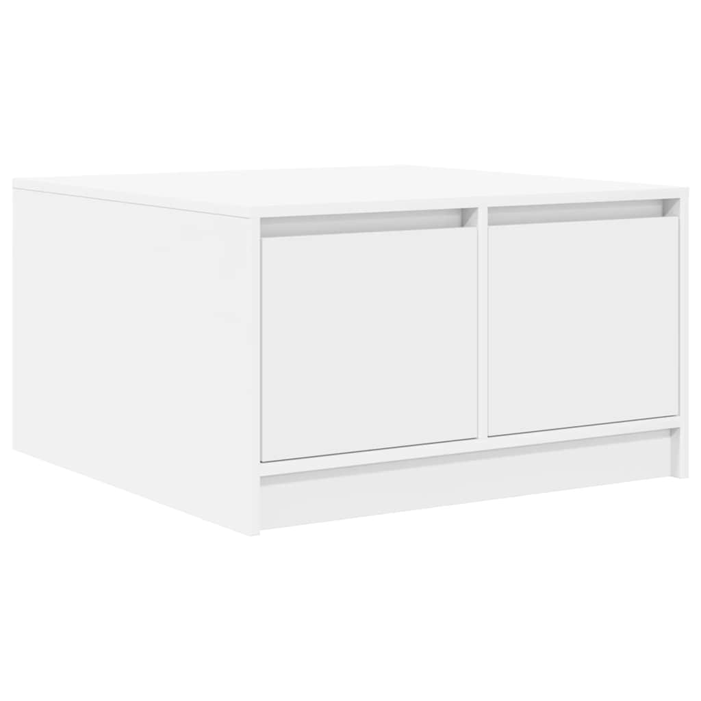 Salongbord med skuffer hvit 70,5x70x40 cm
