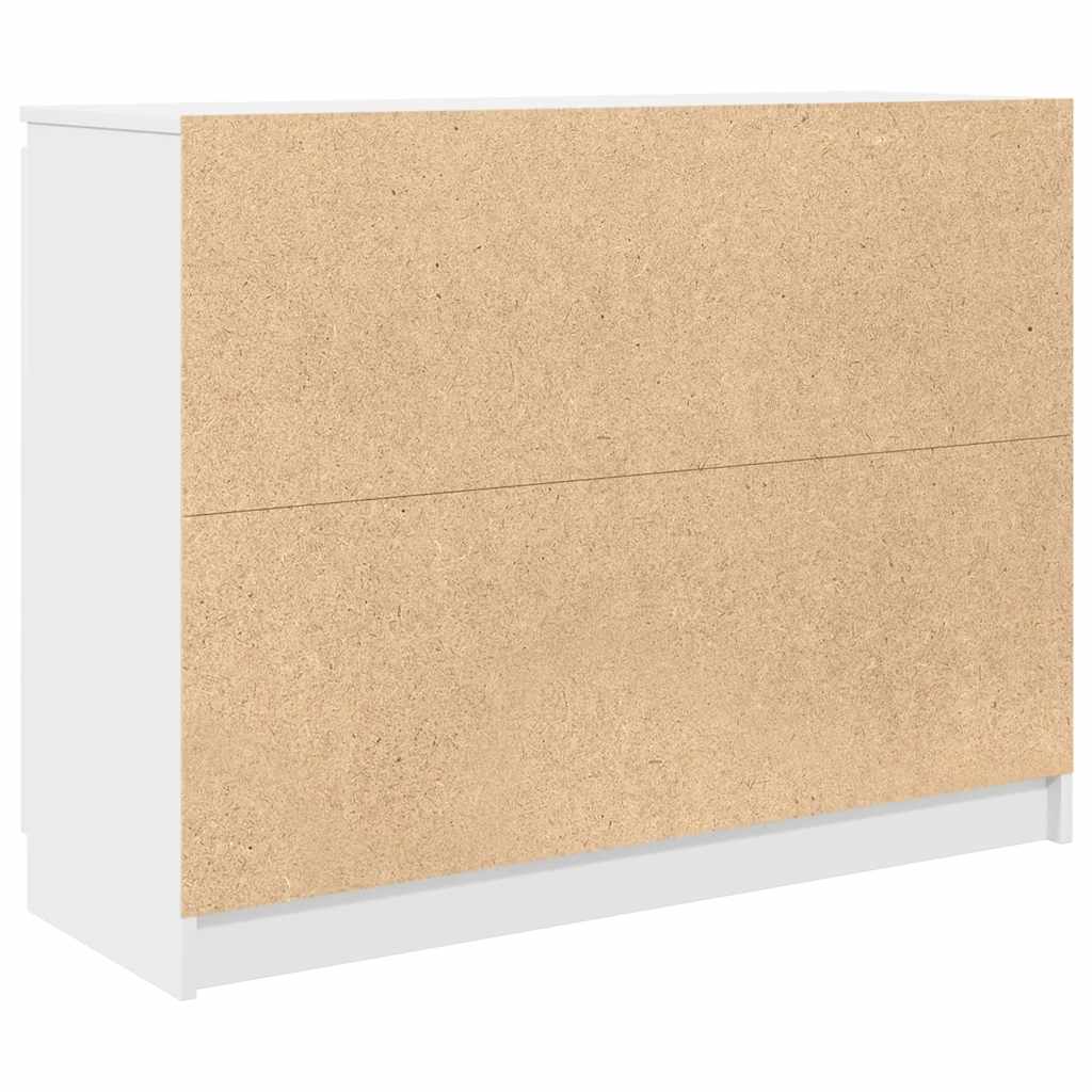 Skjenk med skuffer hvit 100,5x35x76 cm konstruert tre