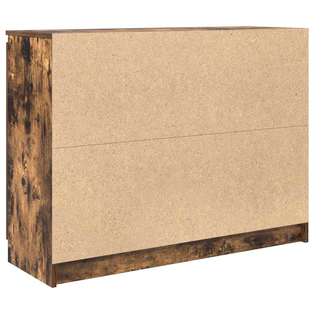 Skjenk med skuffer røkt eik 100,5x35x76 cm konstruert tre