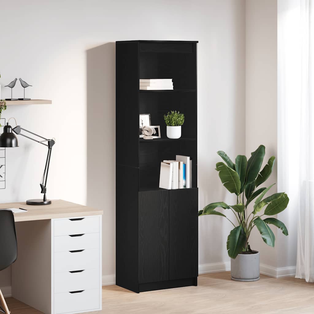 Høybord svart eik 50x35x180 cm konstruert tre