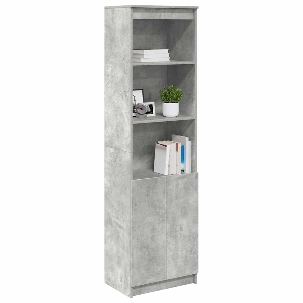 Highboard betonggrå 50x35x180 cm konstruert tre