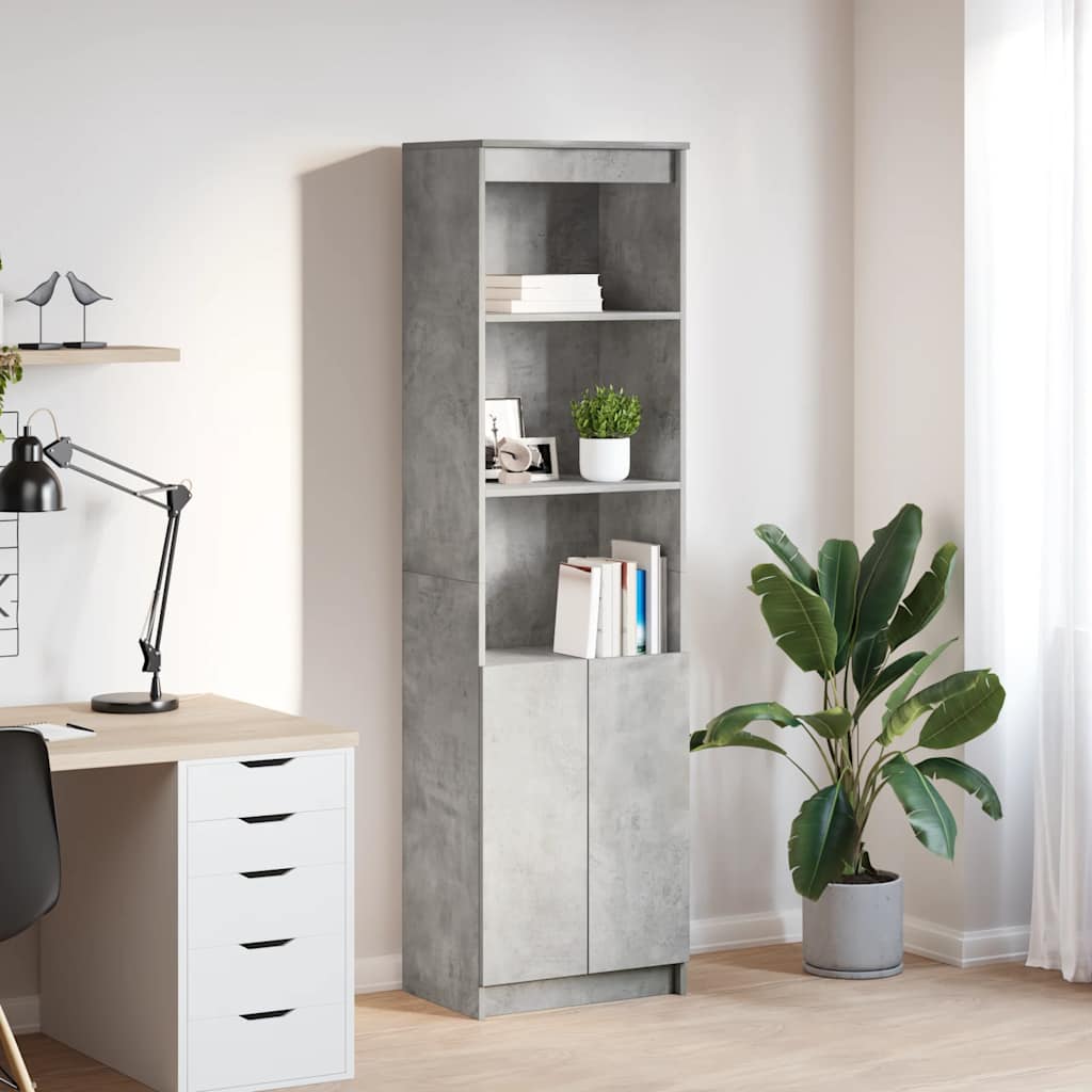 Highboard betonggrå 50x35x180 cm konstruert tre