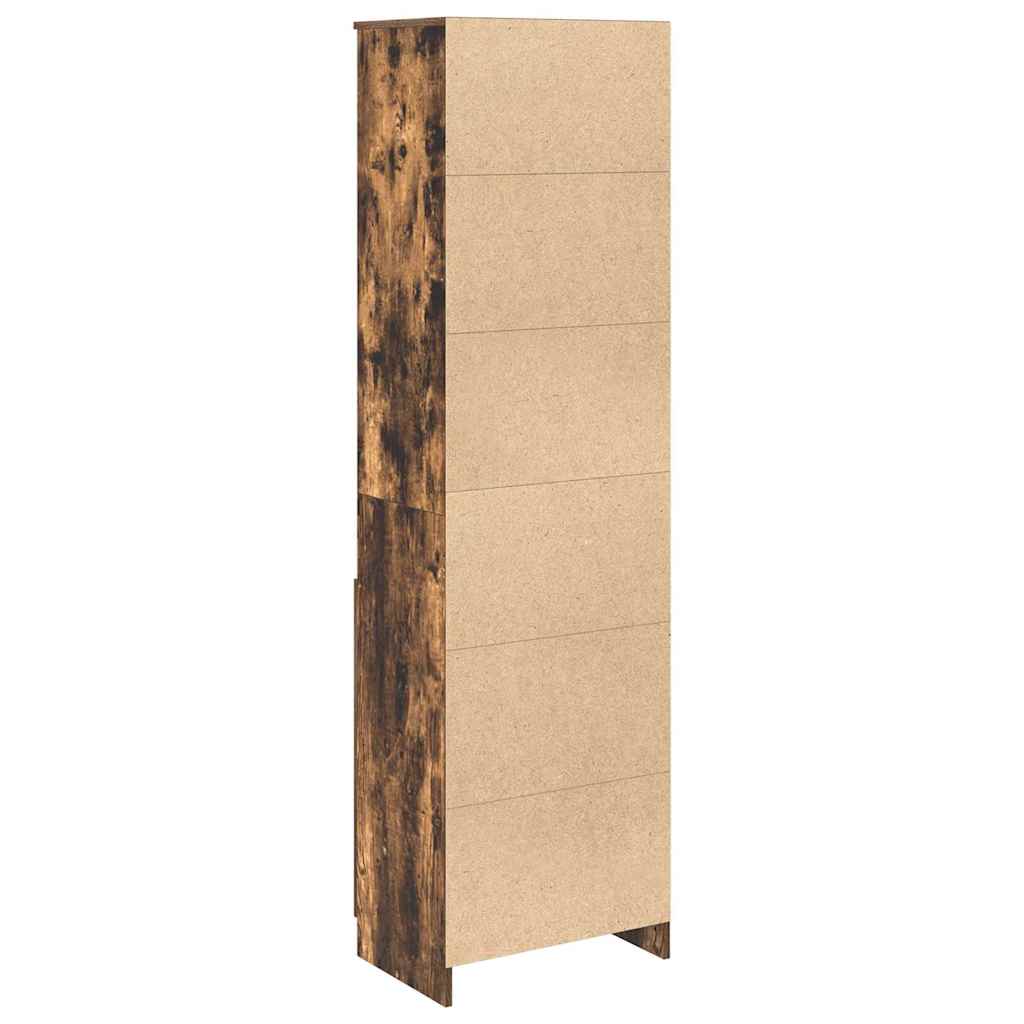 Highboard røkt eik 50x35x180 cm konstruert tre