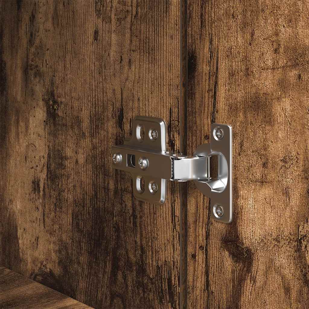 Highboard røkt eik 50x35x180 cm konstruert tre