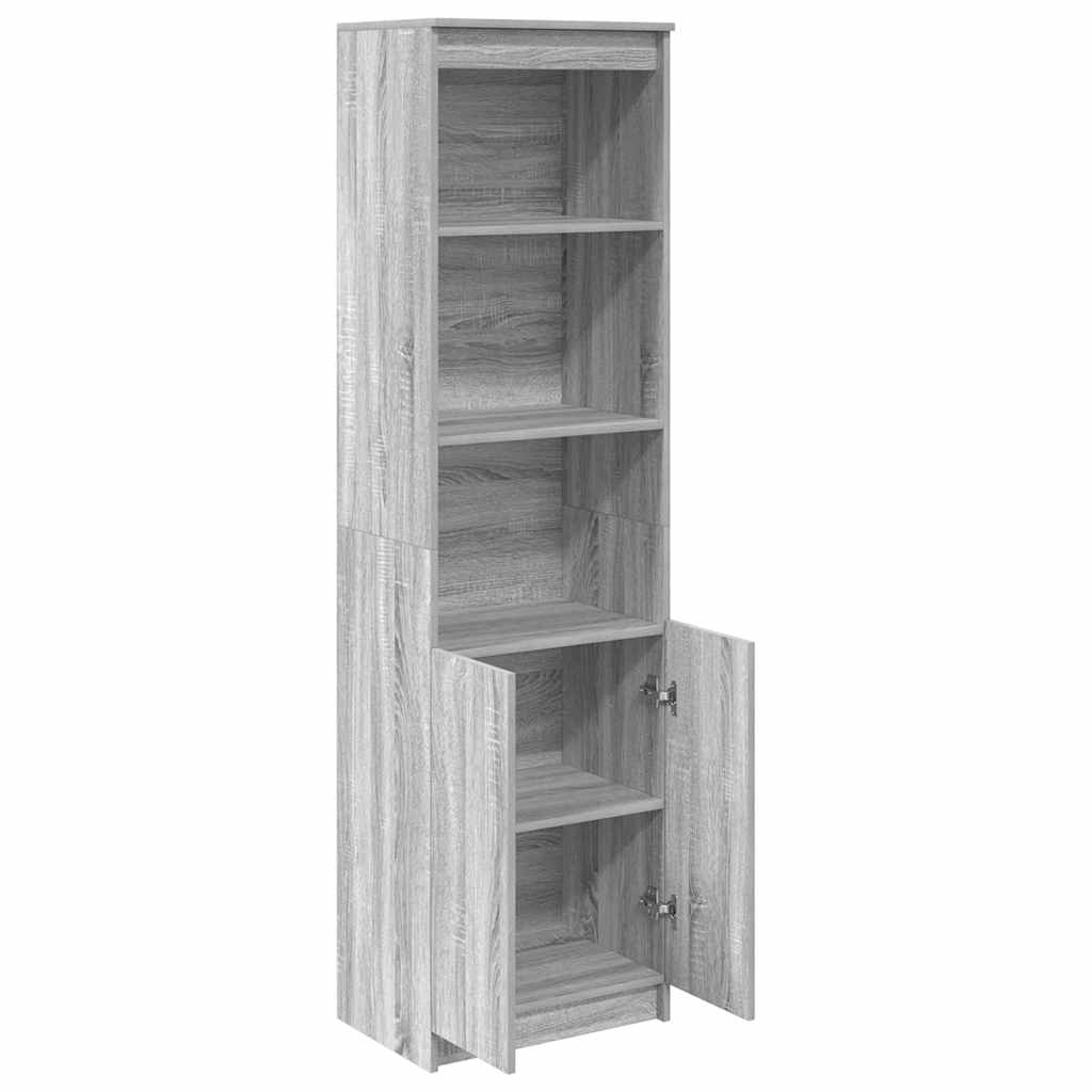 Highboard grå sonoma 50x35x180 cm konstruert tre