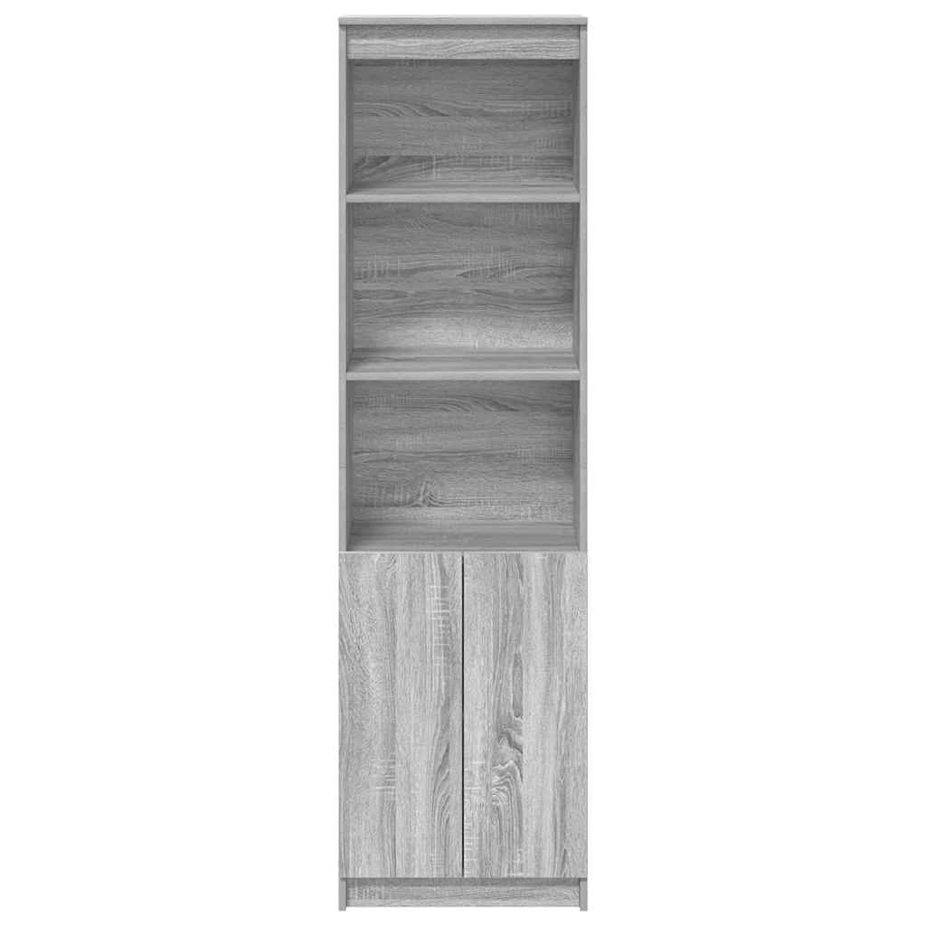 Highboard grå sonoma 50x35x180 cm konstruert tre
