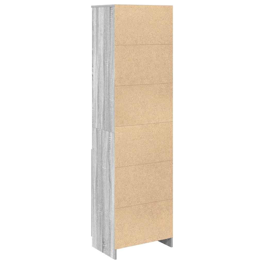 Highboard grå sonoma 50x35x180 cm konstruert tre