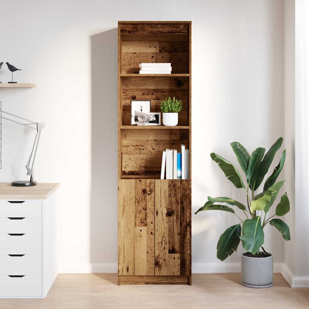 Highboard gammelt tre 50x35x180 cm konstruert tre