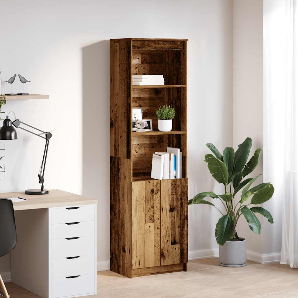 Highboard gammelt tre 50x35x180 cm konstruert tre