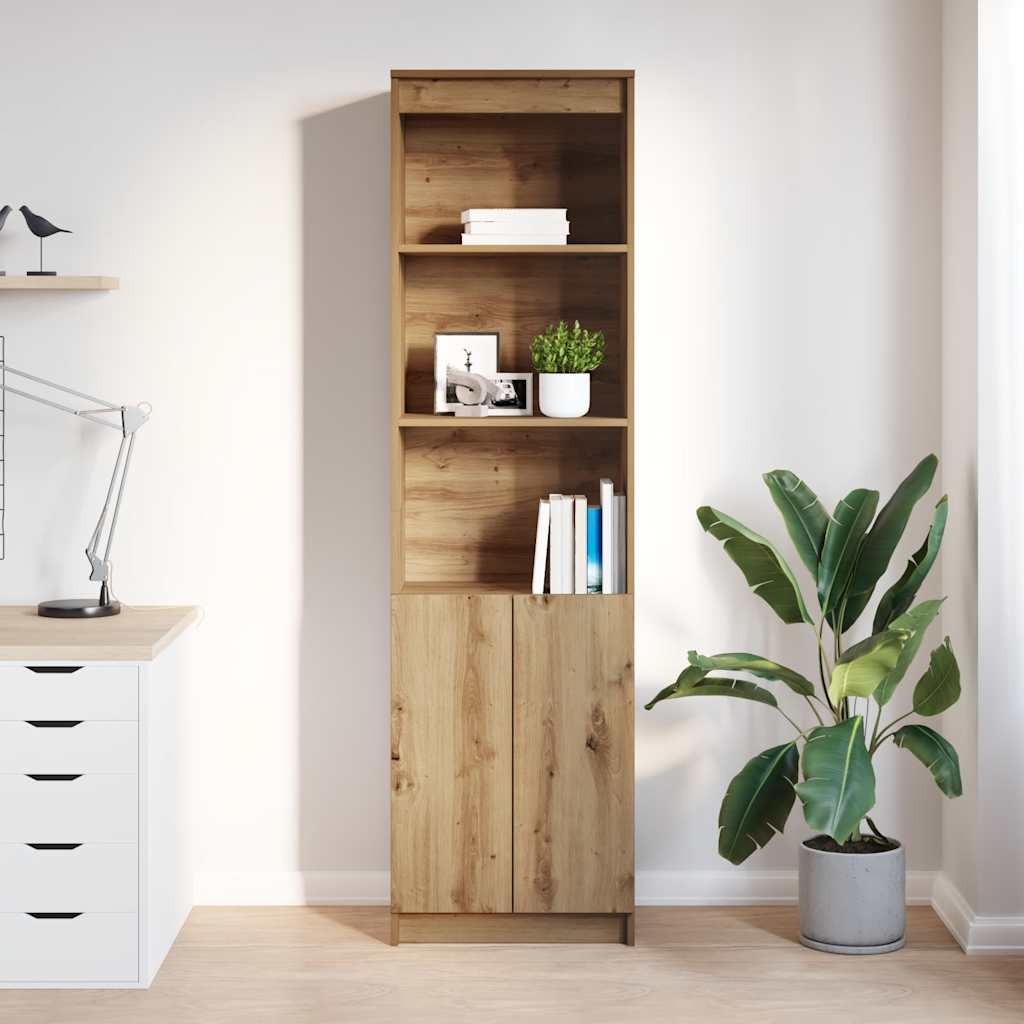 Highboard artisan eik 50x35x180 cm konstruert tre
