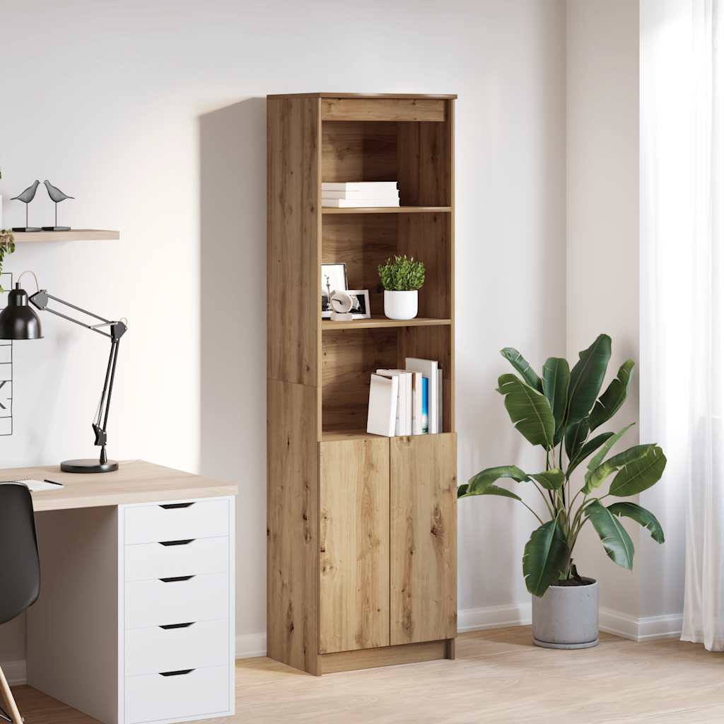 Highboard artisan eik 50x35x180 cm konstruert tre