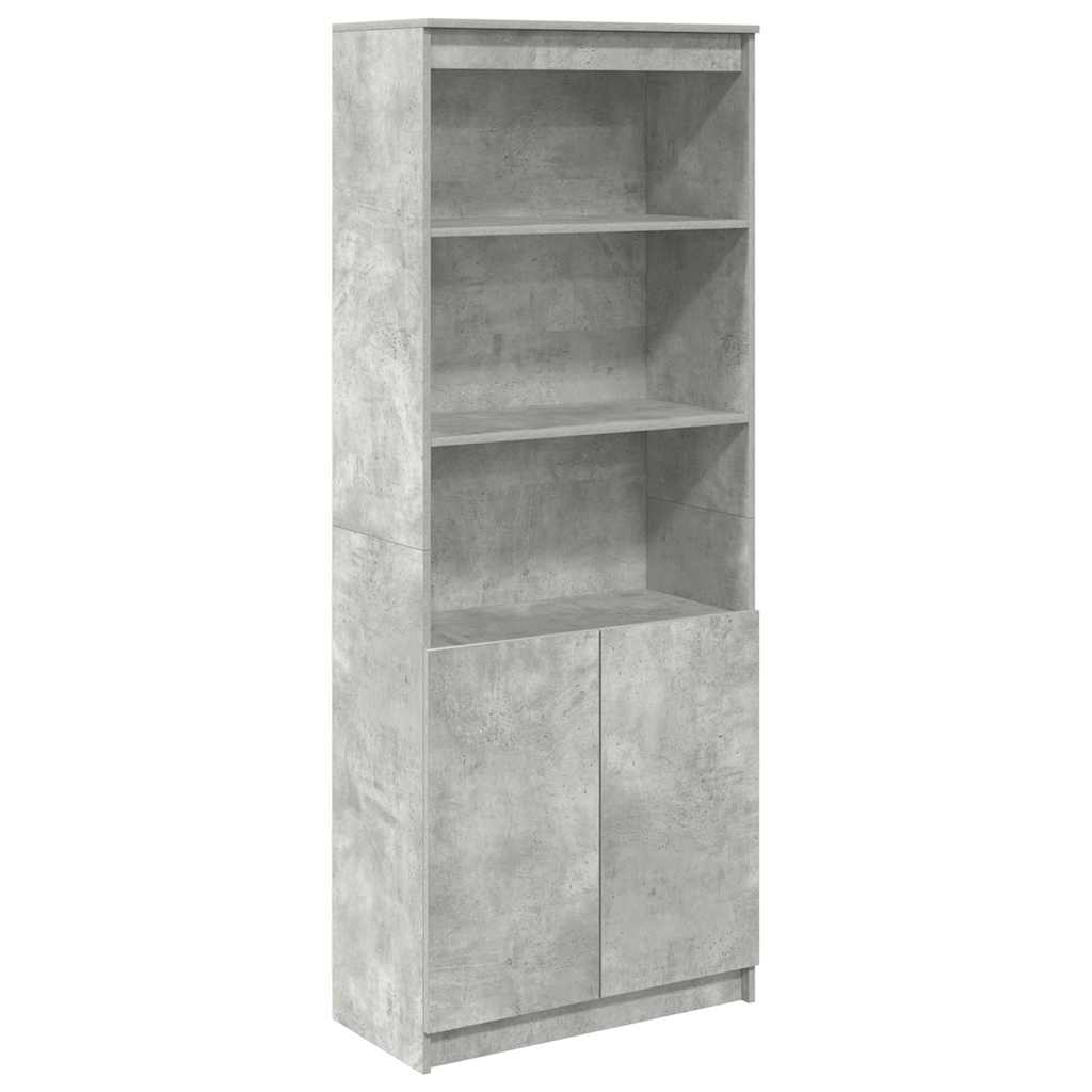 Highboard betonggrå 70x35x180 cm konstruert tre