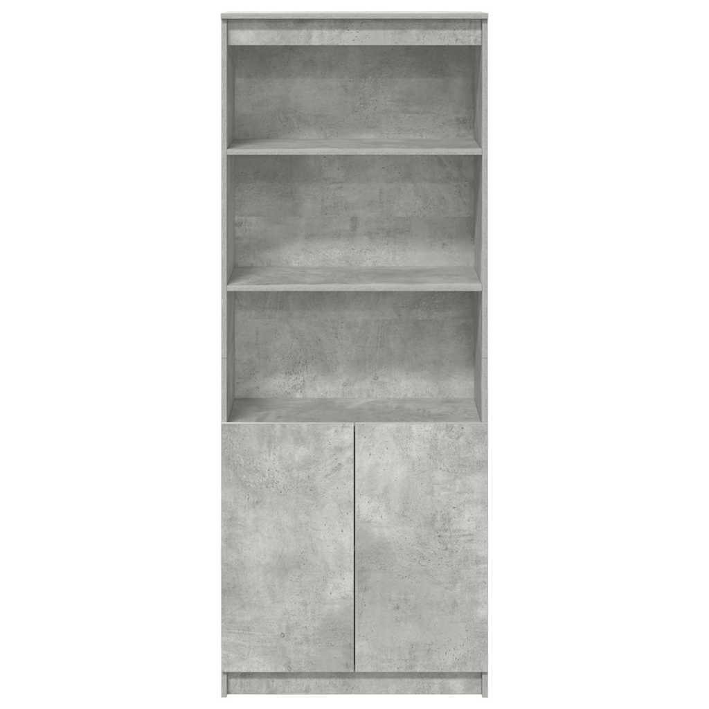 Highboard betonggrå 70x35x180 cm konstruert tre