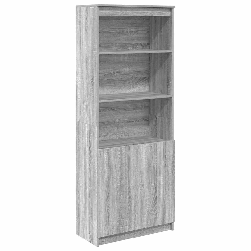 Highboard grå sonoma 70x35x180 cm konstruert tre