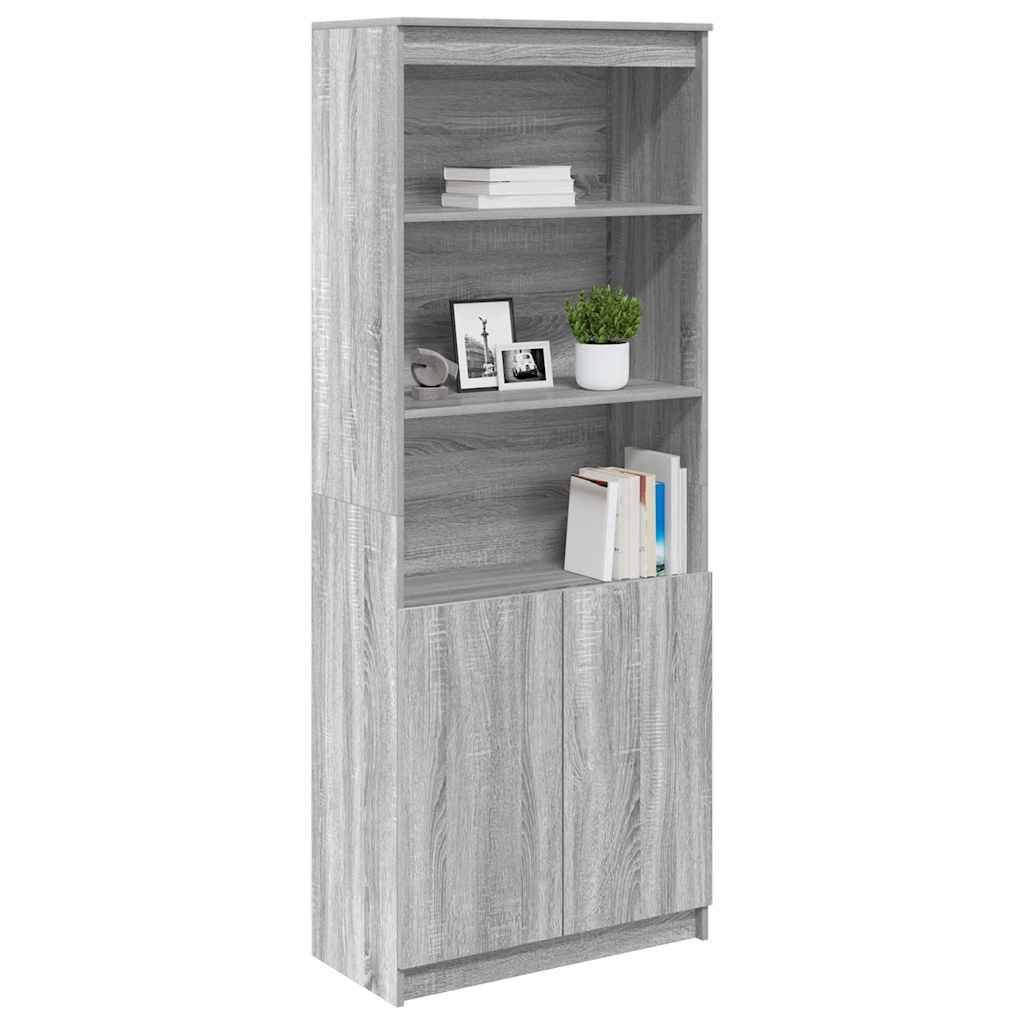Highboard grå sonoma 70x35x180 cm konstruert tre