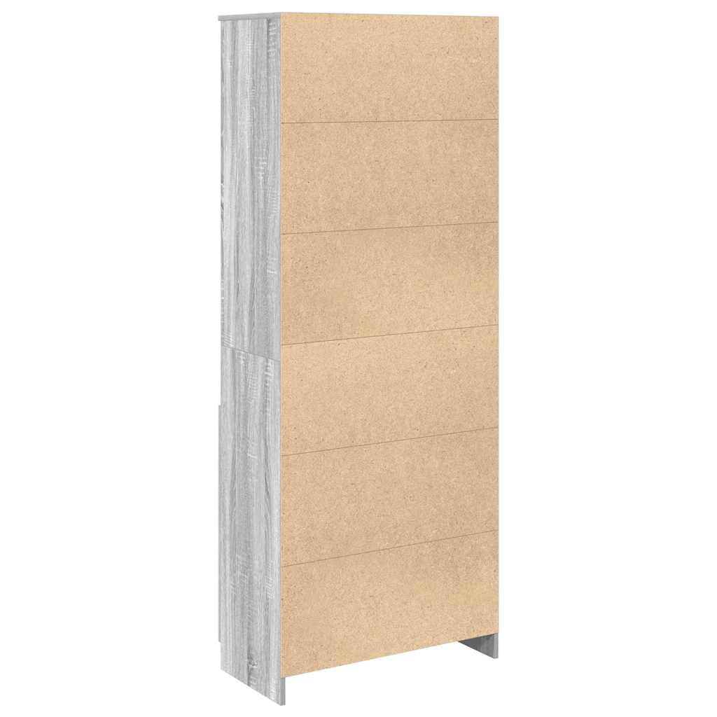Highboard grå sonoma 70x35x180 cm konstruert tre