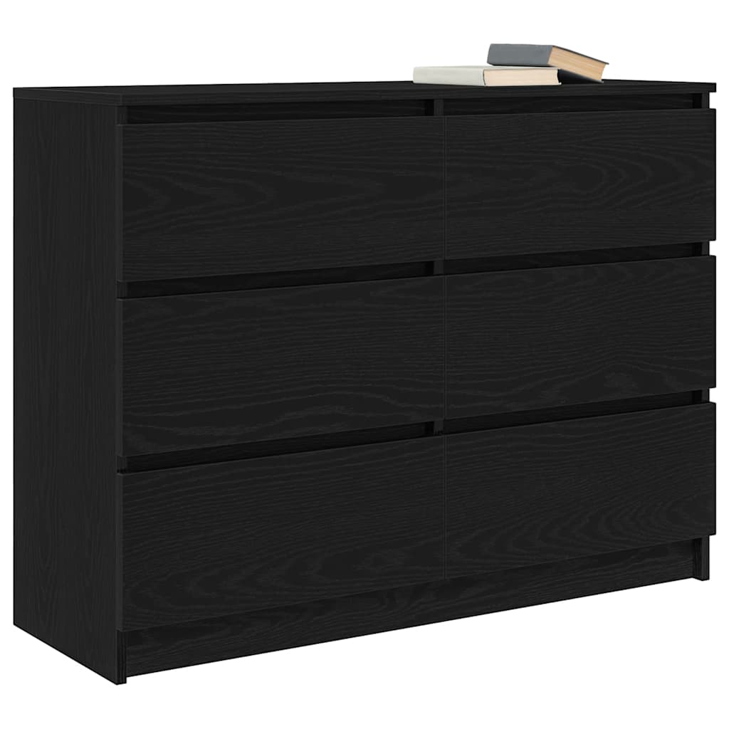 Skjenk svart eik 100x35x76 cm konstruert tre