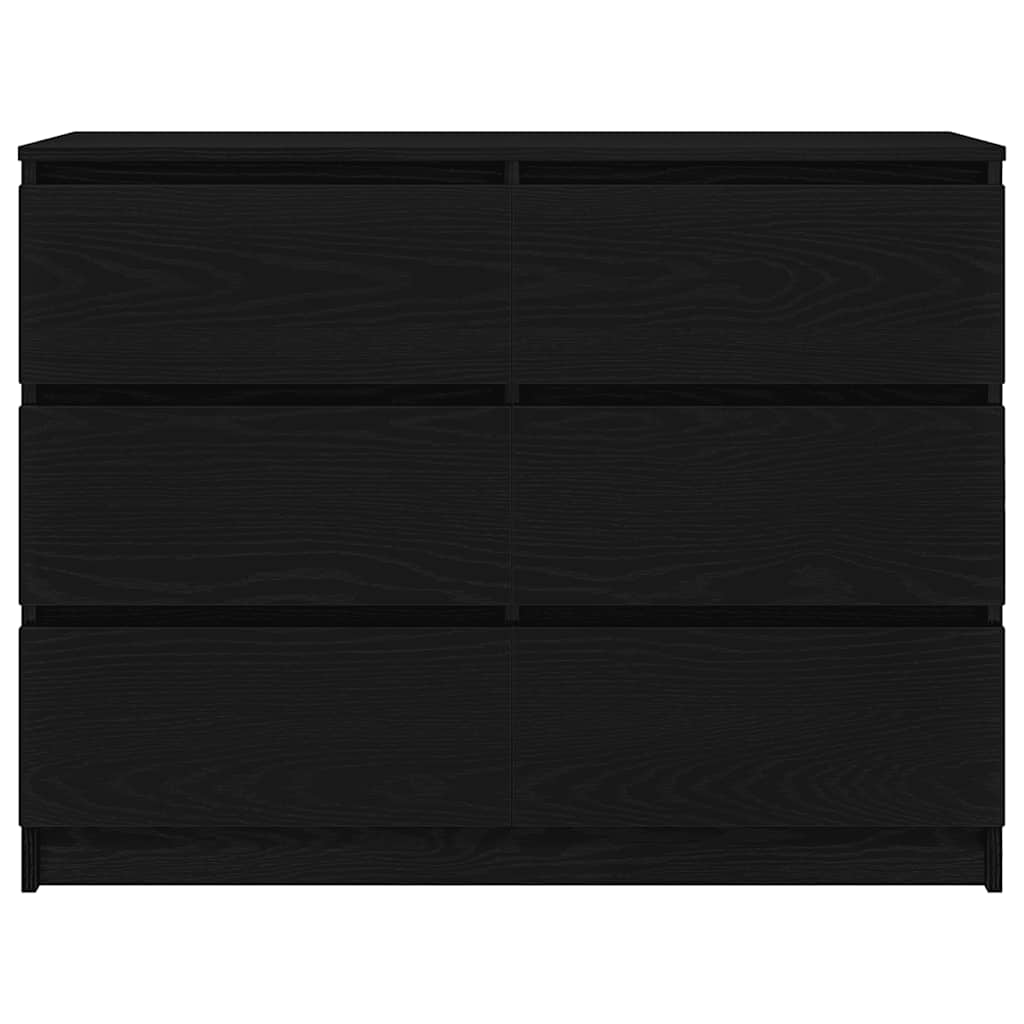 Skjenk svart eik 100x35x76 cm konstruert tre
