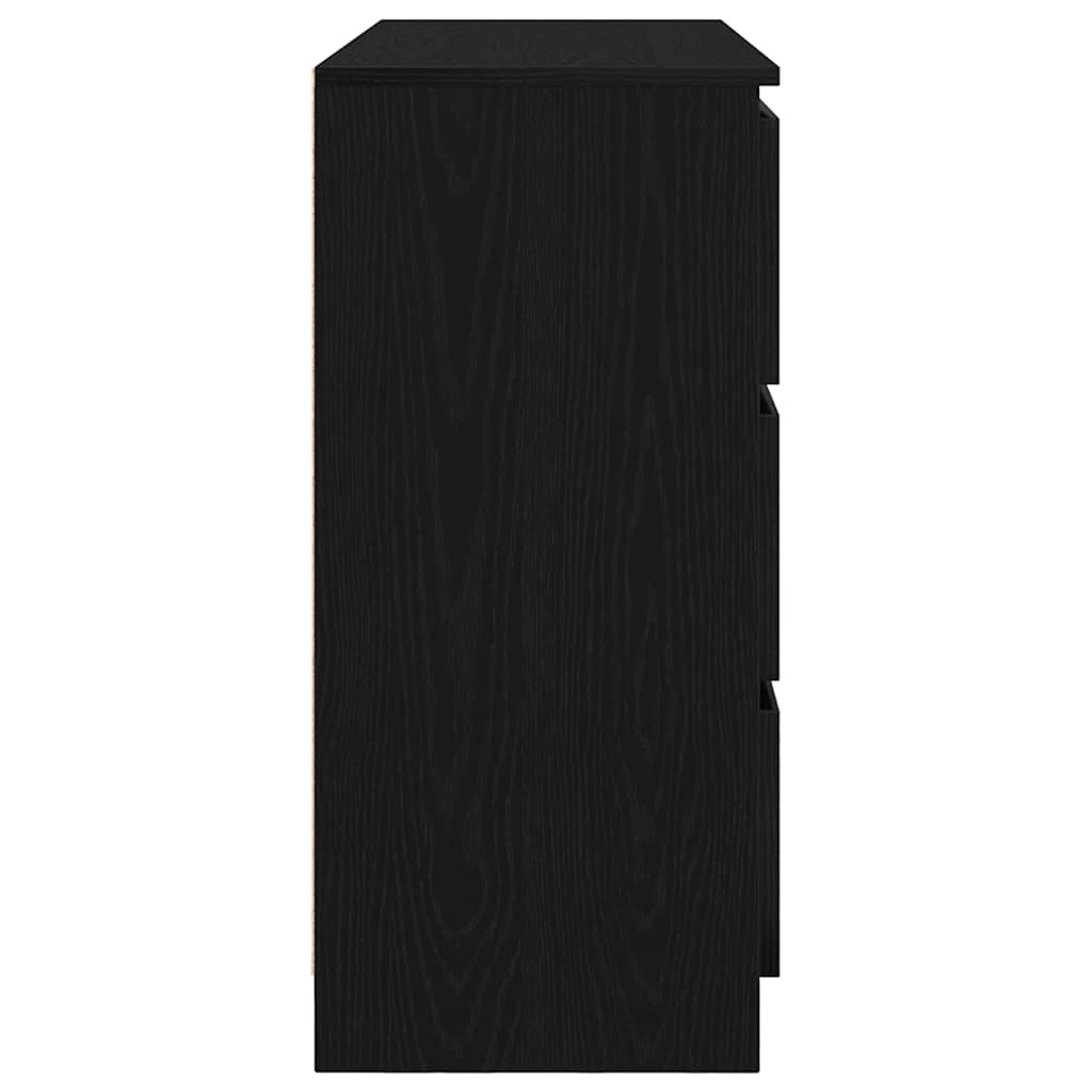 Skjenk svart eik 100x35x76 cm konstruert tre