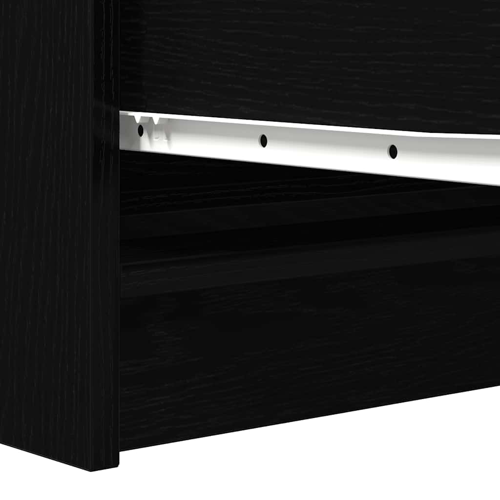 Skjenk svart eik 100x35x76 cm konstruert tre