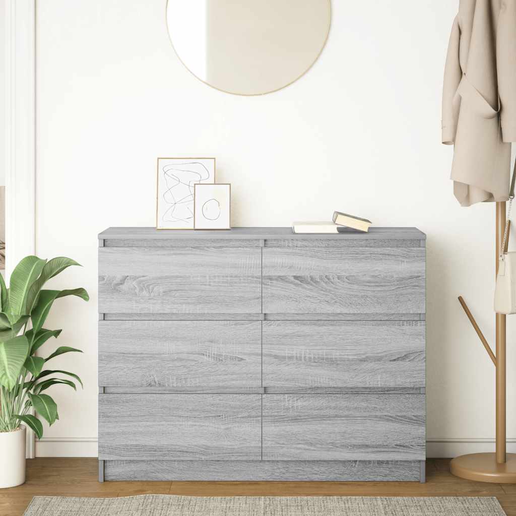 Skjenk grå sonoma 100x35x76 cm konstruert tre