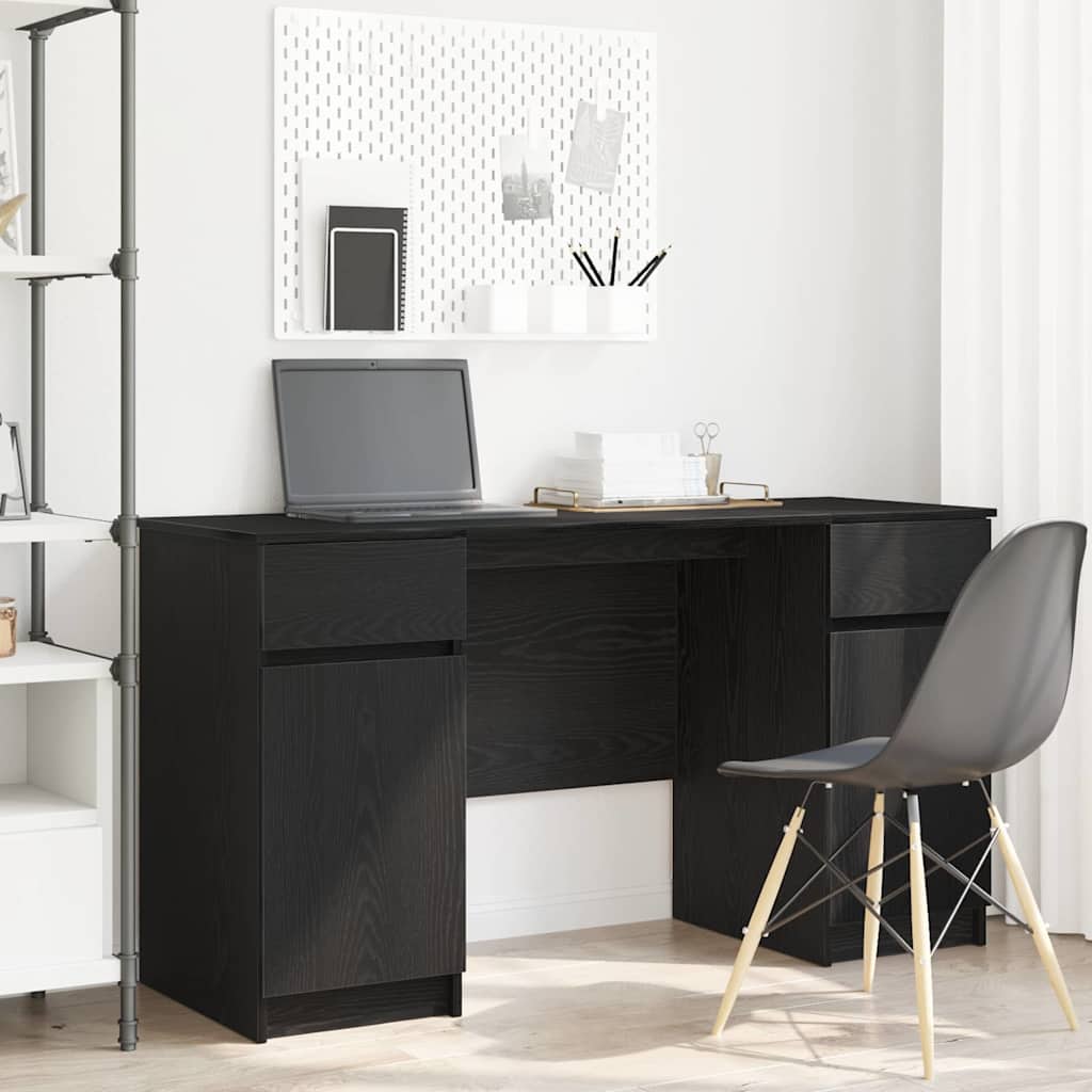Skrivebord Svart eik Konstruert tre 140 x 49 x 76 cm