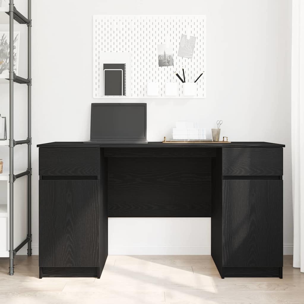 Skrivebord Svart eik Konstruert tre 140 x 49 x 76 cm