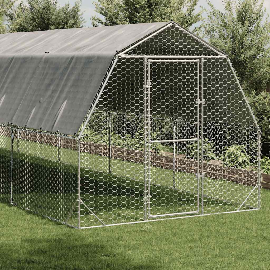 Kyllingløp med tak 2,5x6x2,25 m galvanisert stål