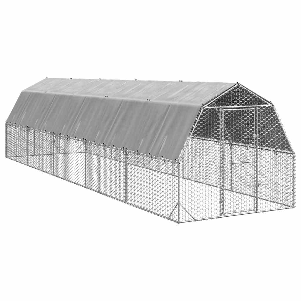 Kyllingløp med tak 2,5x10x2,25 m galvanisert stål