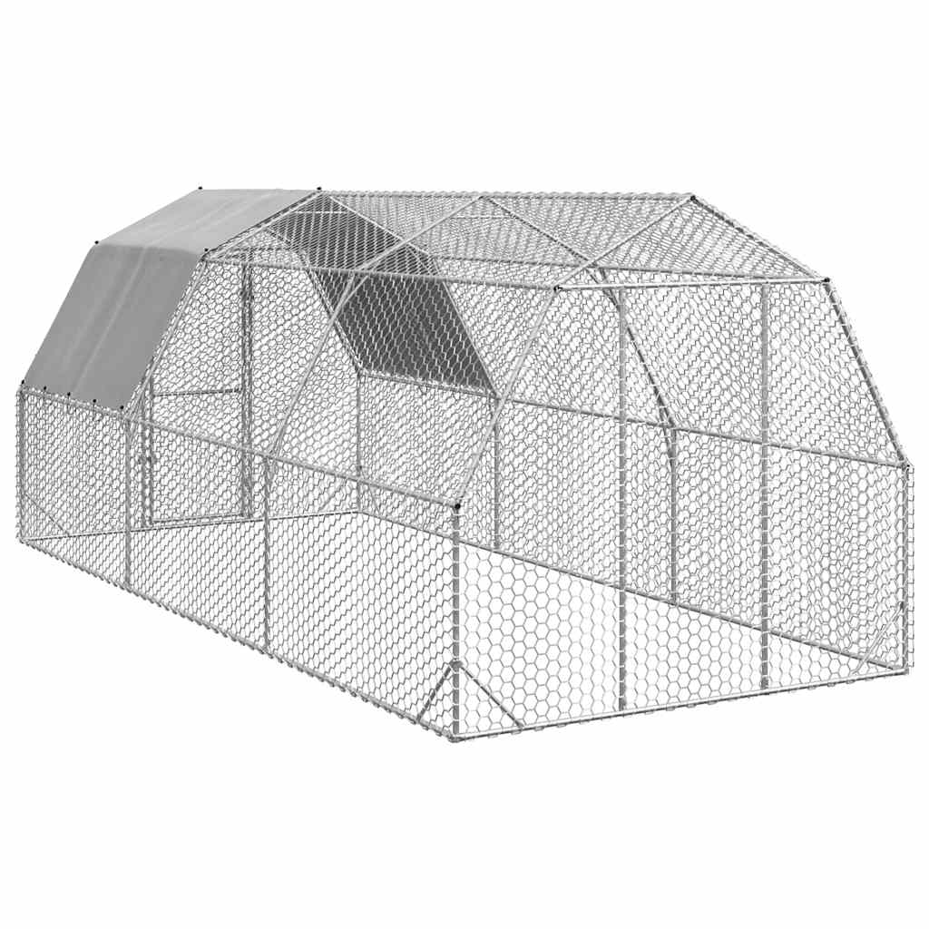 Kyllingløp med tak 2,5x6x2,25 m galvanisert stål