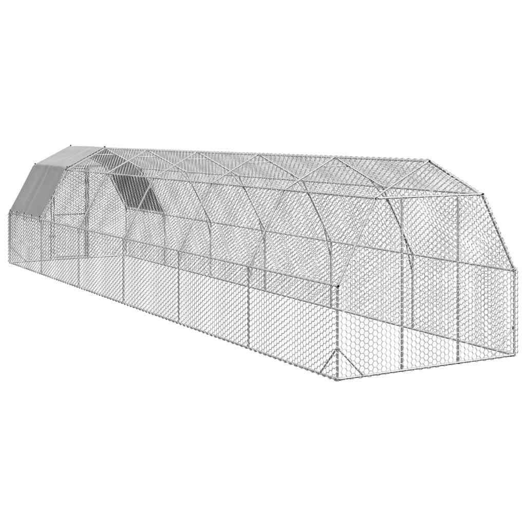 Kyllingløp med tak 2,5x12x2,25 m galvanisert stål