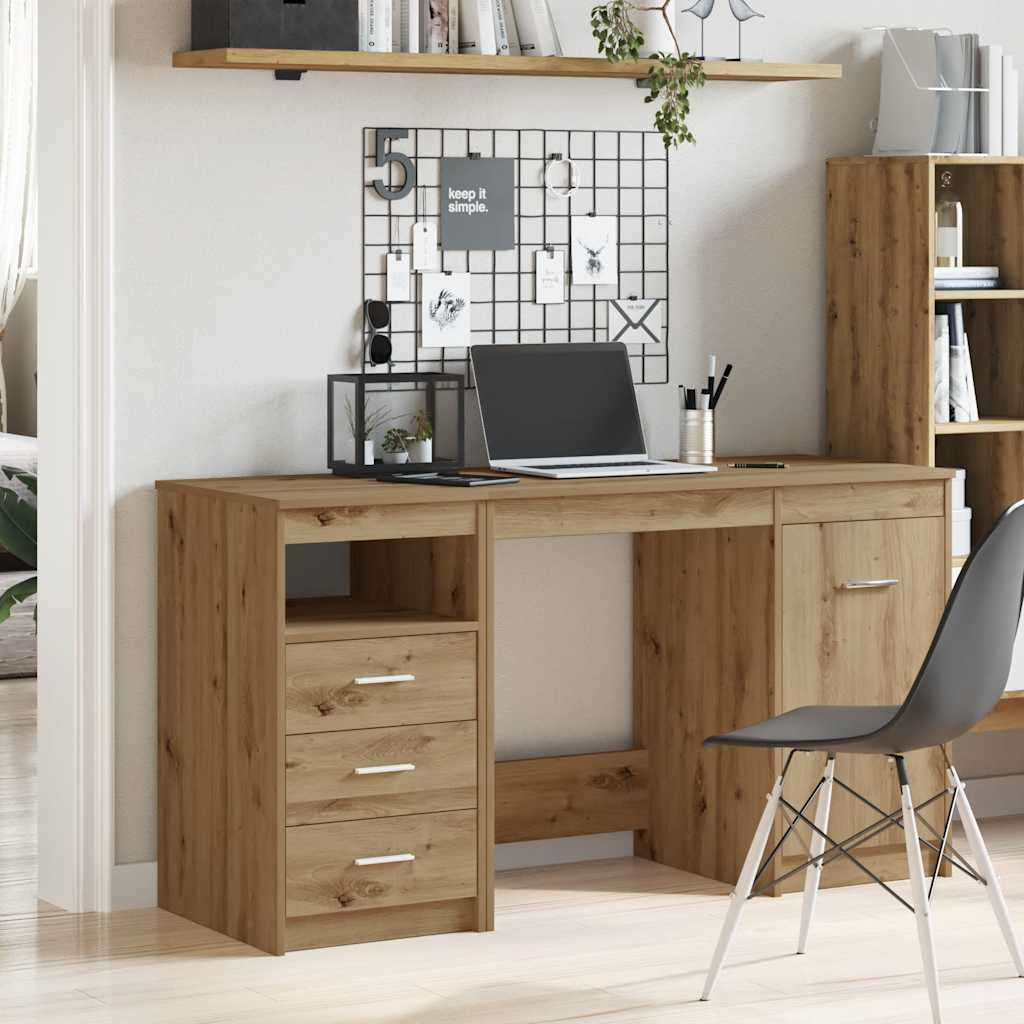 Skrivebord med skap artisan eik konstruert tre