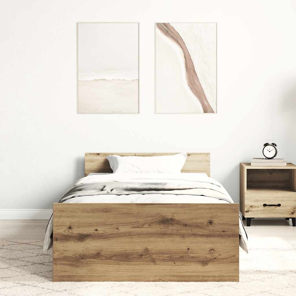 Sengeramme uten madrass artisan eik 90x200 cm konstruert tre