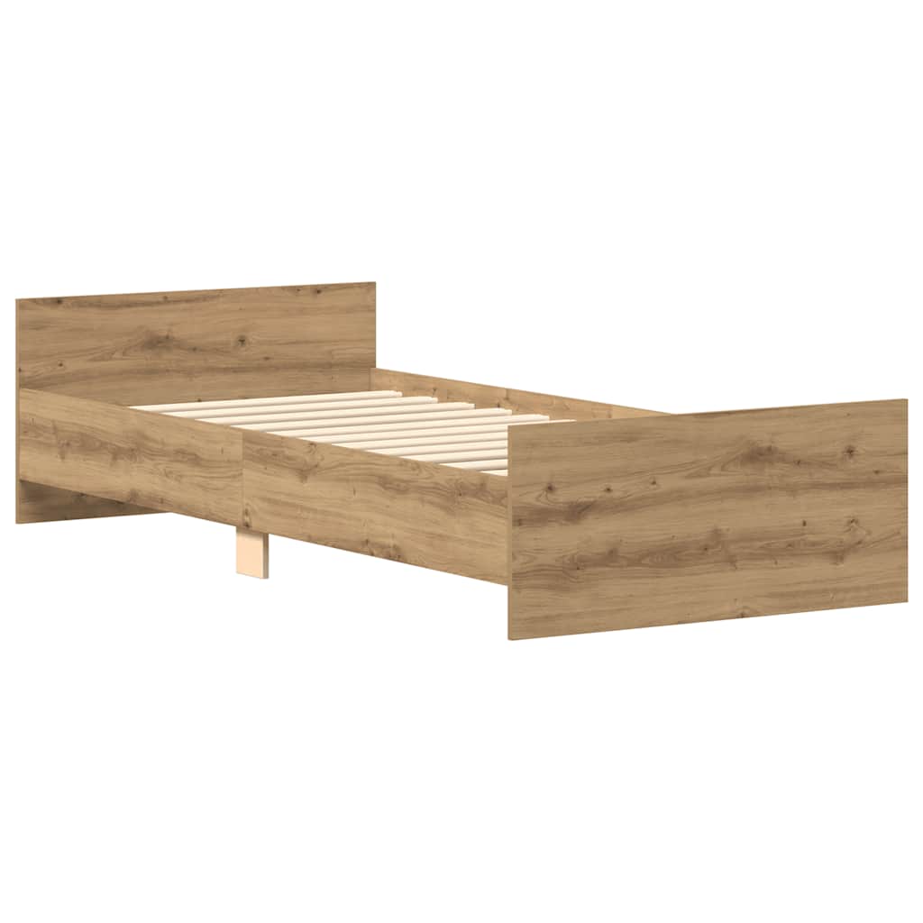 Sengeramme uten madrass artisan eik 90x190 cm konstruert tre