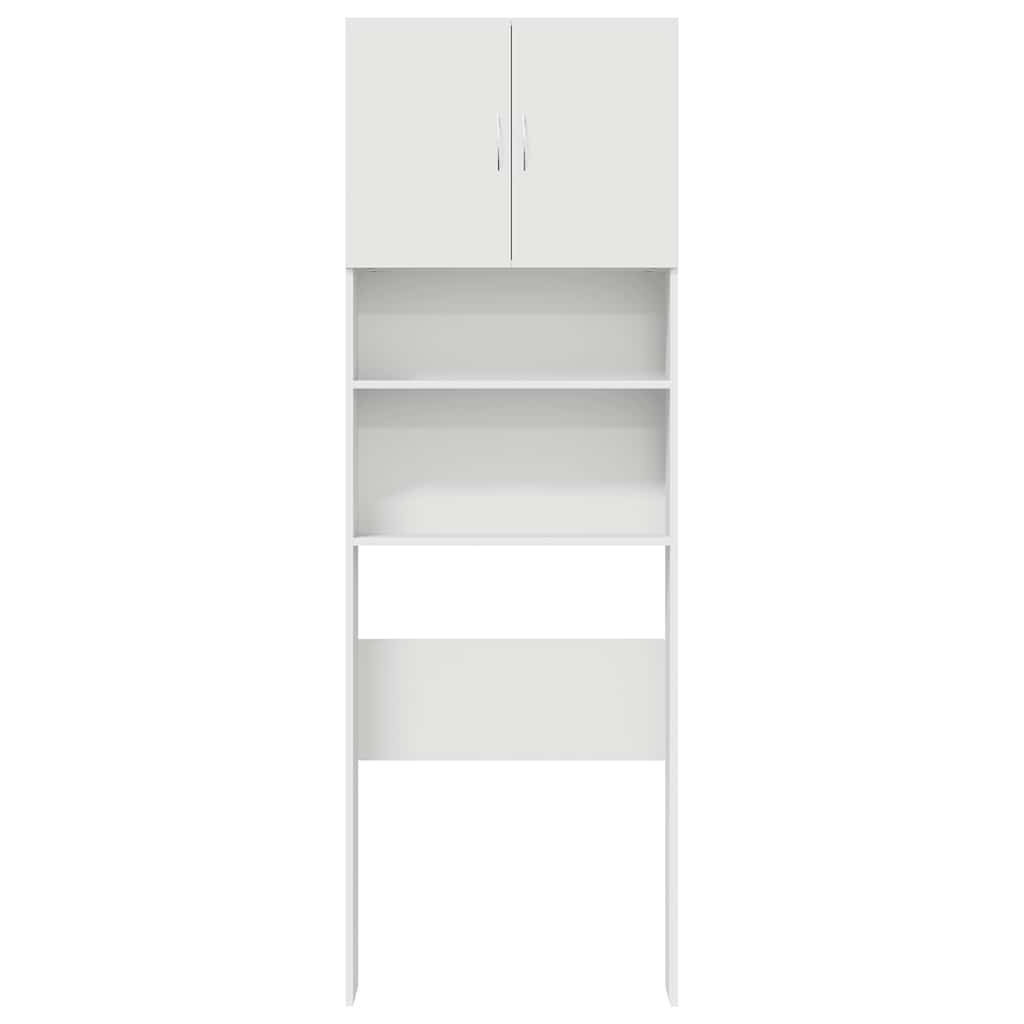 Vaskemaskinskap hvit 64x24x190 cm konstruert tre