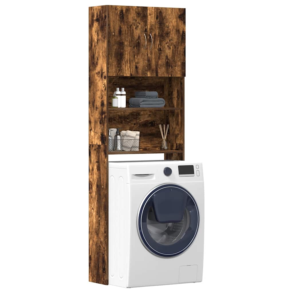 Vaskemaskinskap sonoma eik 64x24x190 cm konstruert tre