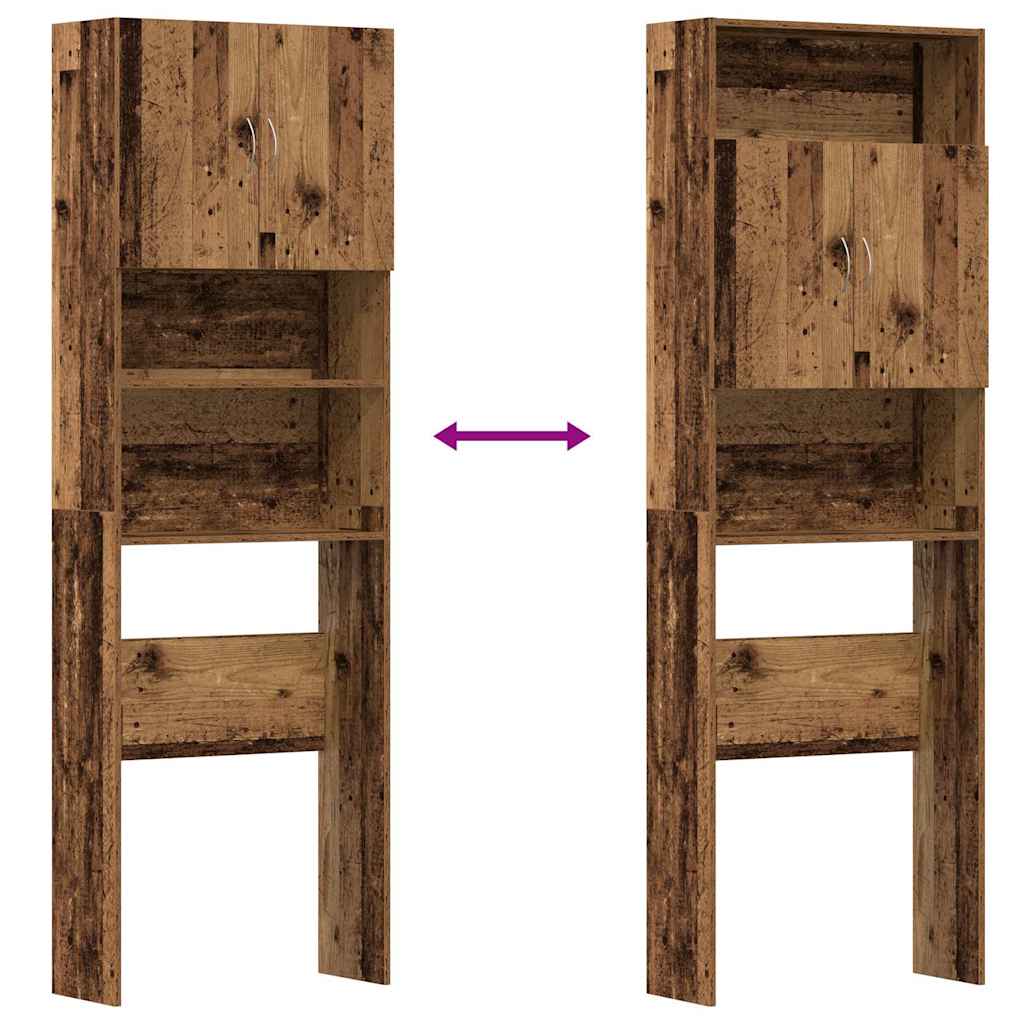 Vaskemaskinskap gammelt tre 64x24x190 cm konstruert tre