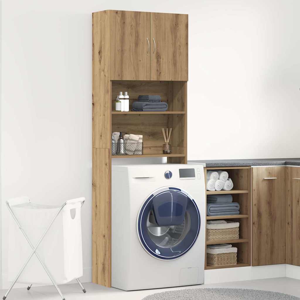Vaskemaskinskap artisan eik 64x24x190 cm konstruert tre