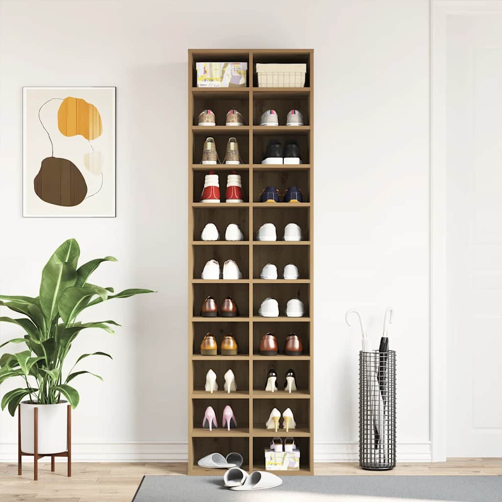 Skohylle artisan eik 54x34x183 cm konstruert tre