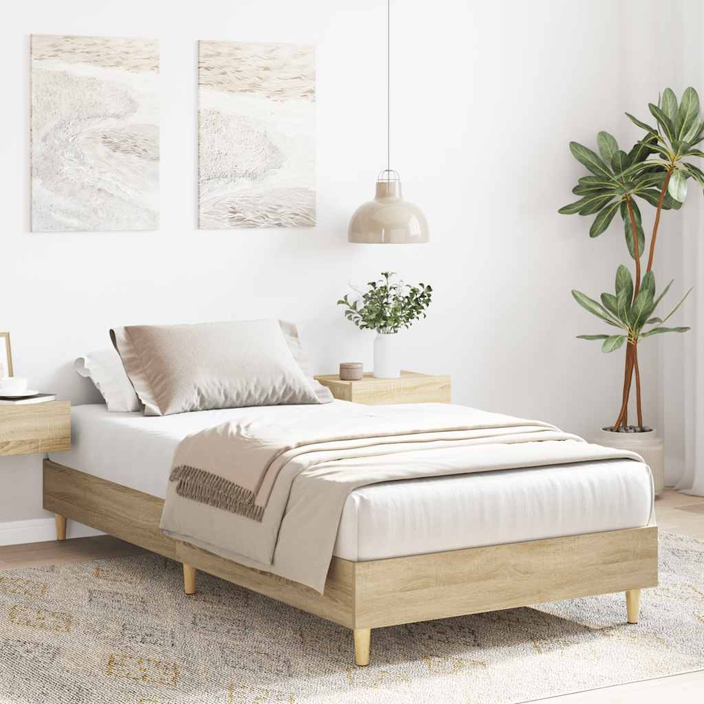 Sengeramme uten madrass sonoma eik 100x200 cm konstruert tre