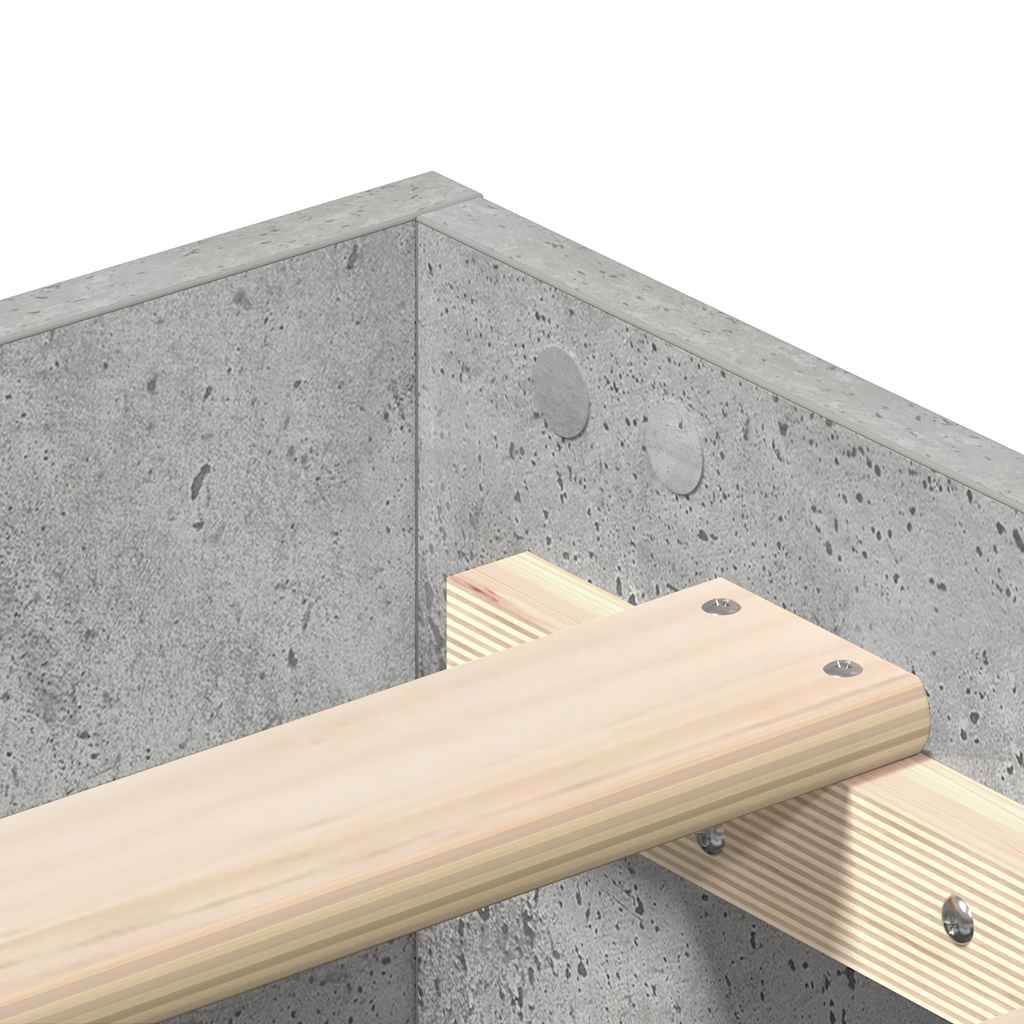 Sengeramme uten madrass betonggrå 100x200 cm konstruert tre