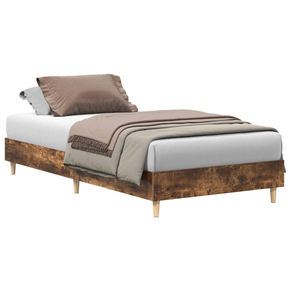 Sengeramme uten madrass røkt eik 100x200 cm konstruert tre
