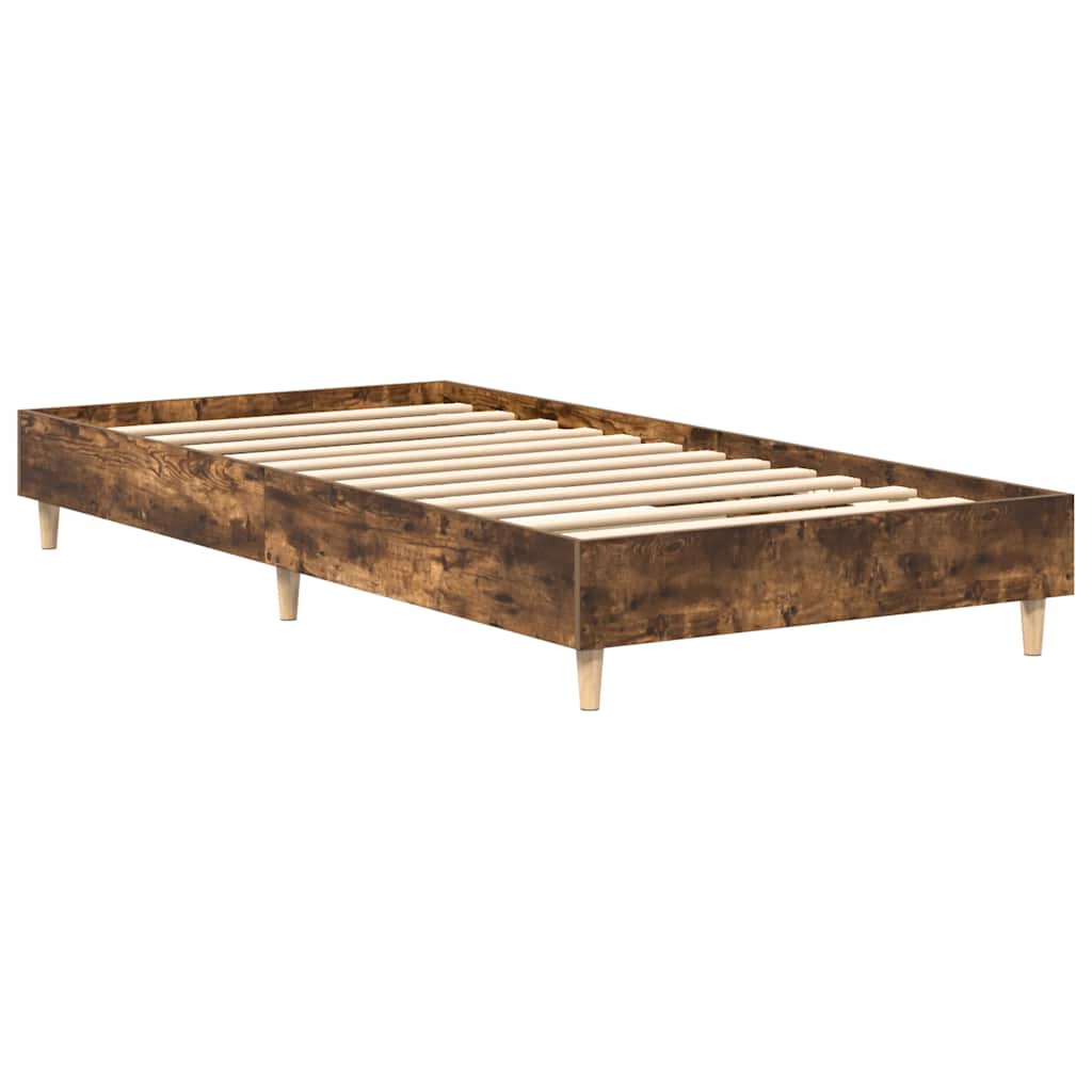 Sengeramme uten madrass røkt eik 90x200 cm konstruert tre