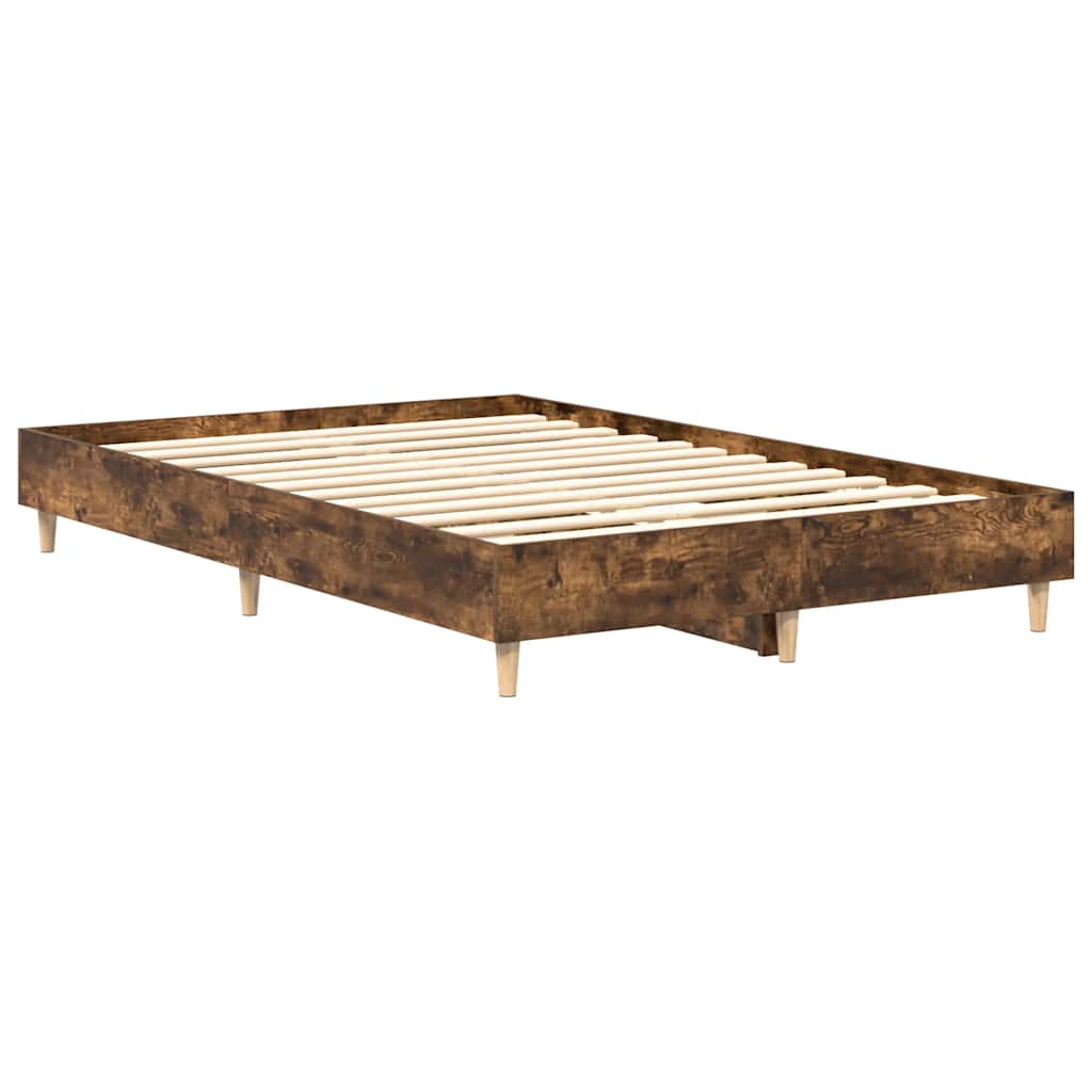Sengeramme uten madrass røkt eik 140x190 cm konstruert tre