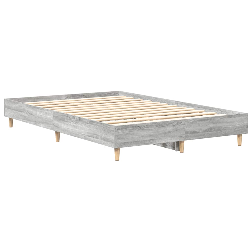 Sengeramme uten madrass grå sonoma 140x190 cm konstruert tre