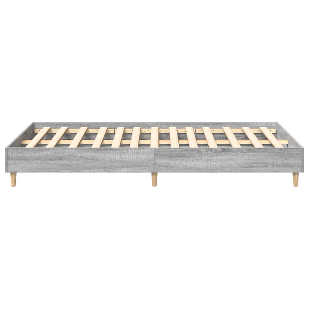 Sengeramme uten madrass grå sonoma 140x190 cm konstruert tre