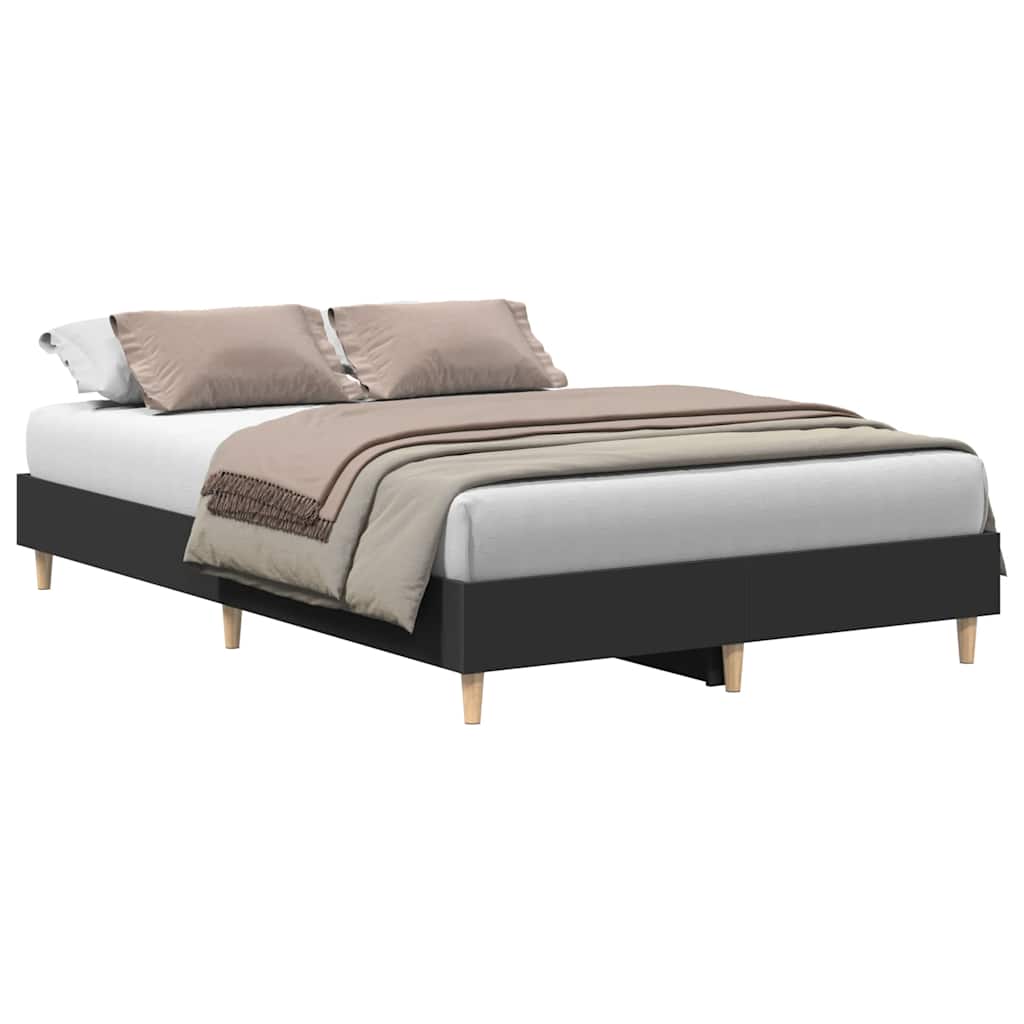 Sengeramme uten madrass svart 135x190 cm konstruert tre